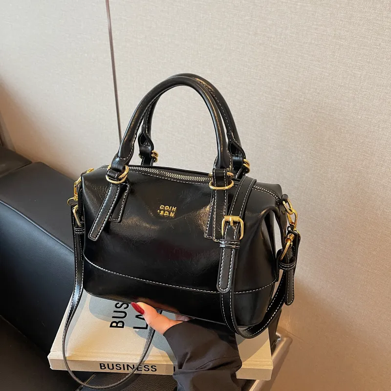 Yalu PU Shoulder Bag, Crossbody Bag, Handbag Regular Women's Black/Ecru & Coffee/Burgundy & Coffee-4