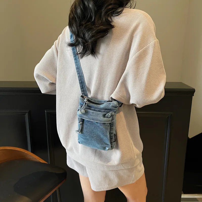 Yalu Denim Shoulder Bag, Crossbody Bag Regular Women's Black/Dark Blue/Light Green-20