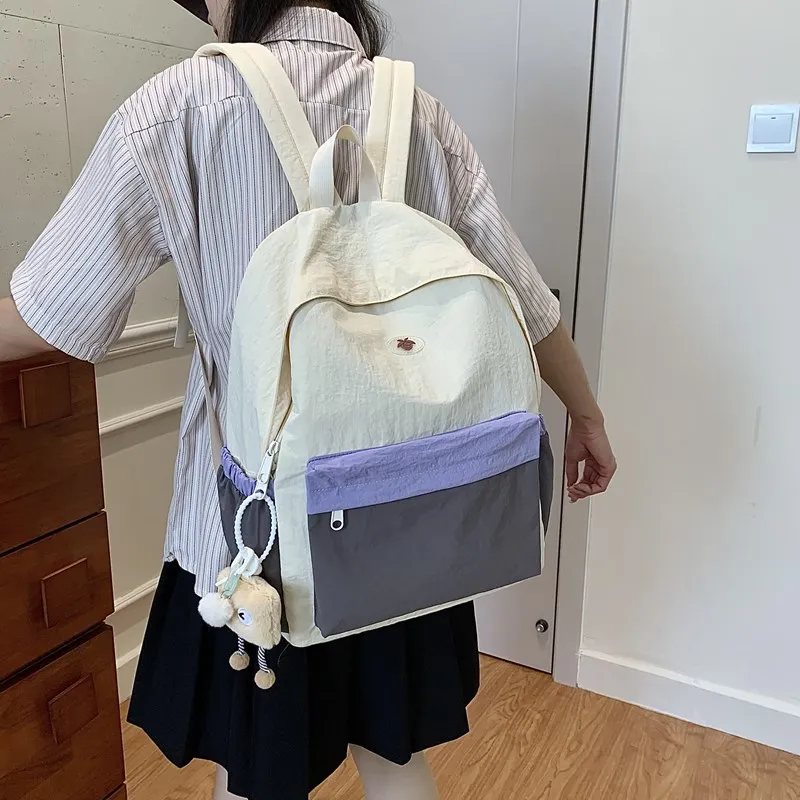Yalu Oxford Backpack Regular Unisex Purple/Khaki/Blue-4
