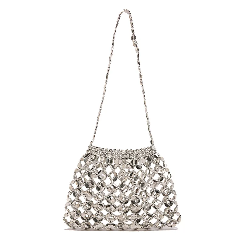 Yalu Acrylic Shoulder Bag Regular Women's White/Silver-7