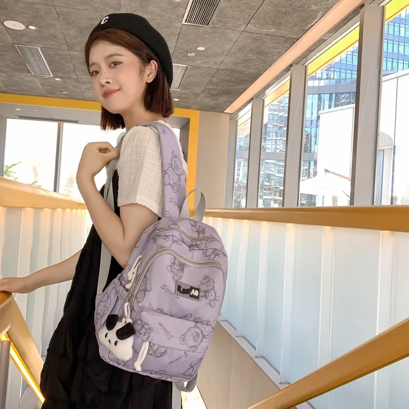 Yalu Nylon Laptop Bag Backpack Unisex Multicolor-10