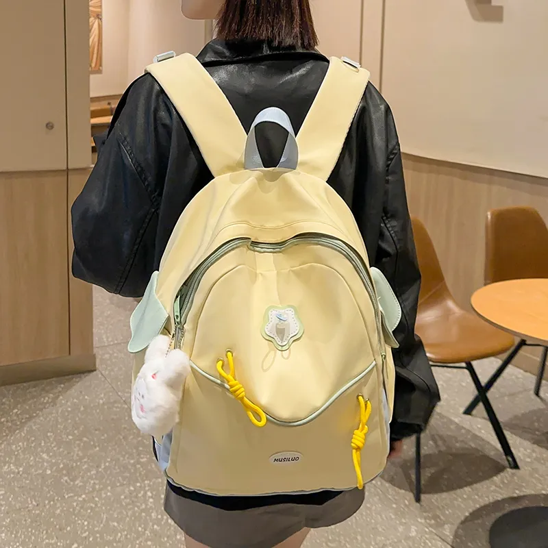Yalu Nylon Backpack Regular Unisex Multicolor-15