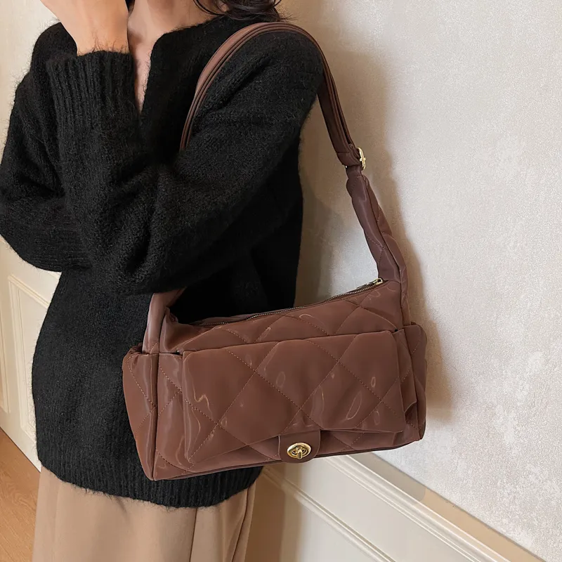 Yalu PU Shopping Bag, Hobo Bag, Shoulder Bag Women's Black/Burgundy/Brown-16