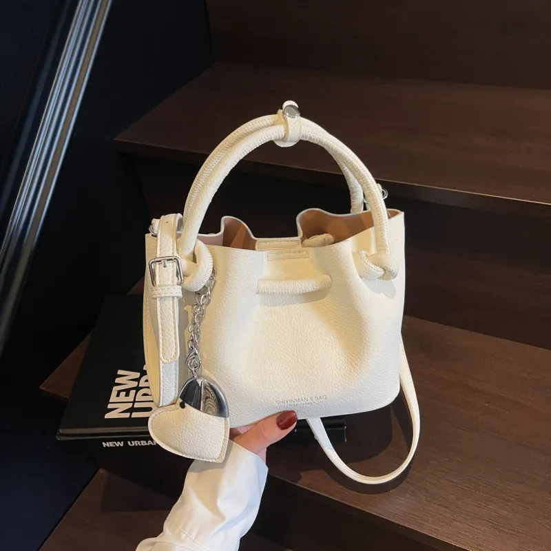 Yalu PU One Shoulder Handbag Regular Women's Black/Ecru/Pink/Green-10