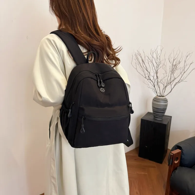Yalu Oxford Backpack Women's Ivory/Black/Mint Green/Dusty Pink-5