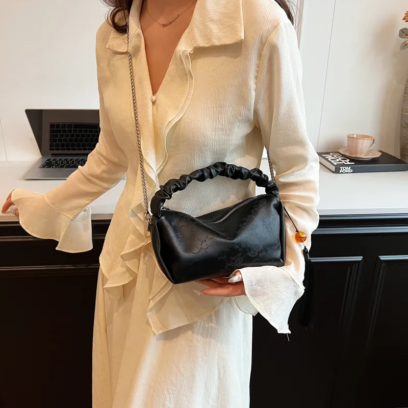 Yalu PU Pillow Bag, Handbag, Shoulder Bag, Crossbody Bag Women's Green/Silver/Black/Ecru-19