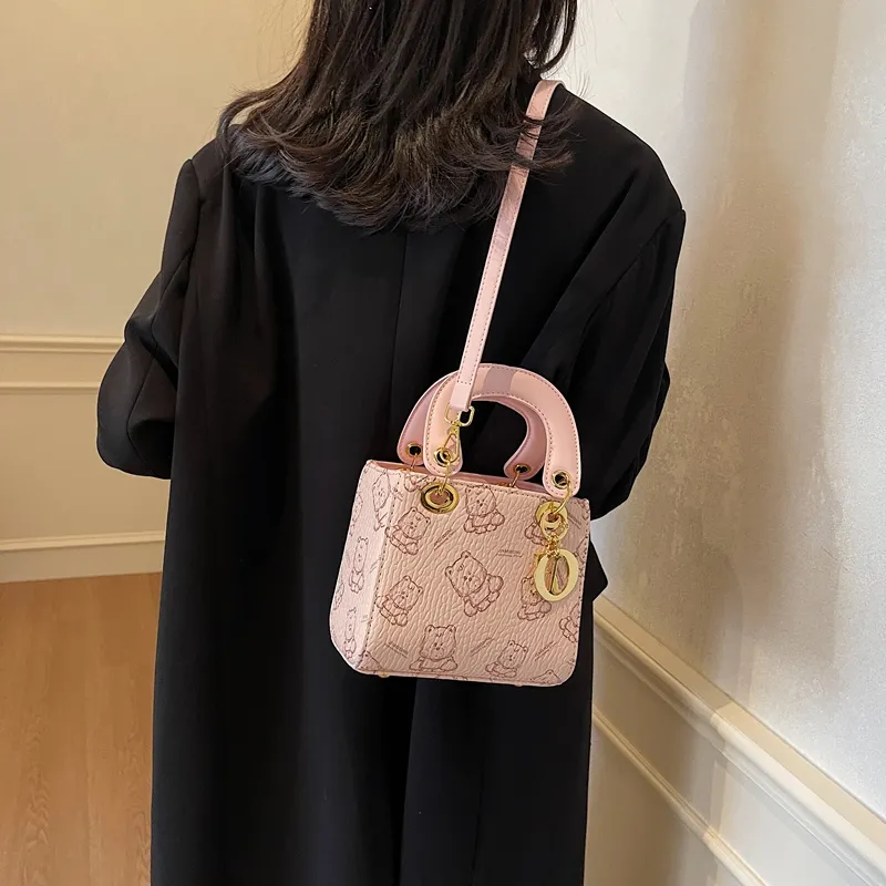 Yalu PU Lady Dior Crossbody Handbag Regular Women's Ecru/Black/Pink/Brown-16