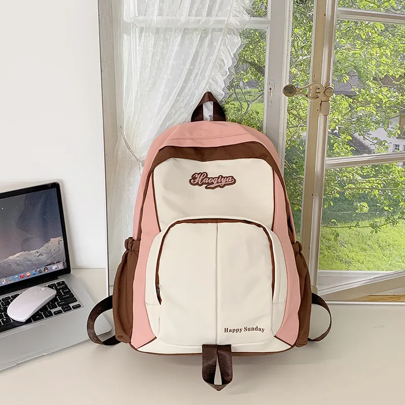 Yalu Nylon Fabric Backpack Unisex Multicolor-13