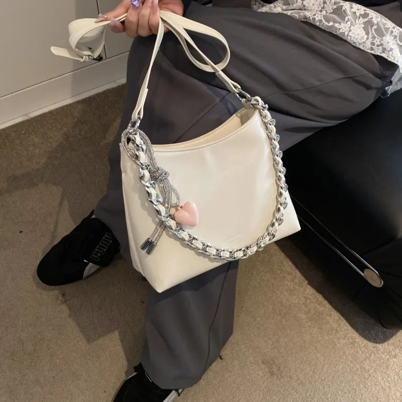 Yalu PU Portable Crossbody Bag, Shoulder Bag Regular Women's White/Silver/Black/Pink-2