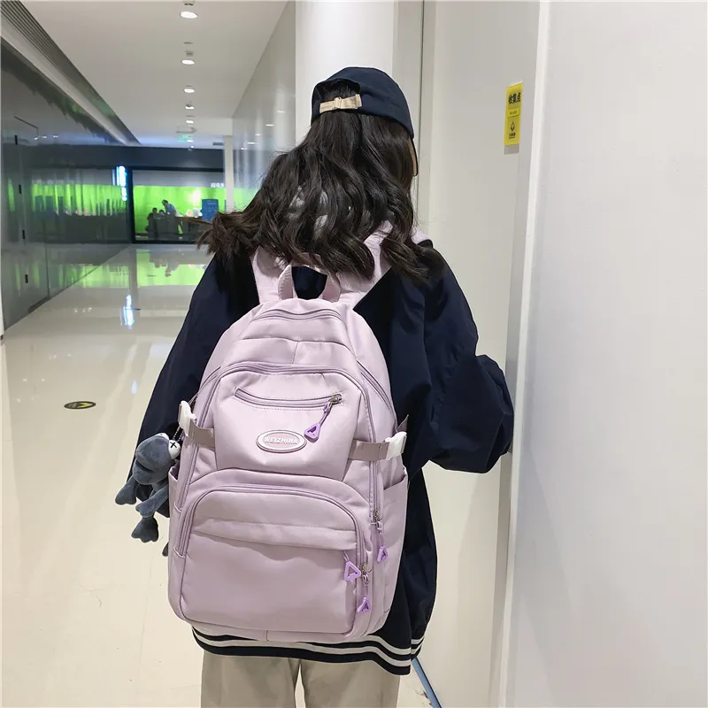 Yalu Nylon Backpack Regular Unisex Multicolor-26
