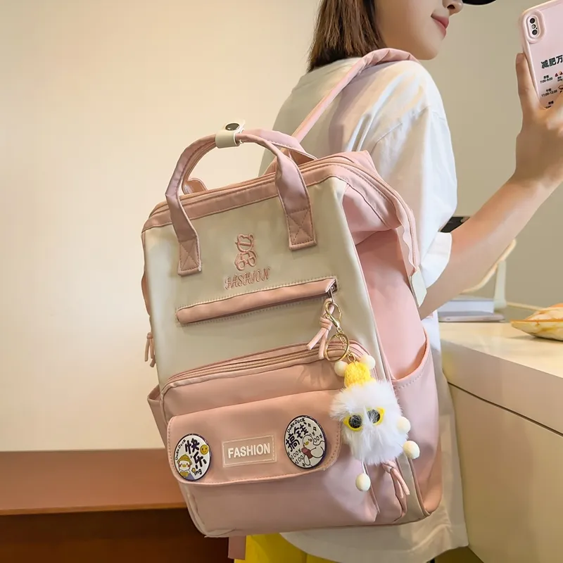 Yalu Nylon Combo Backpack Portable Backpacks Regular Unisex Multicolor-15