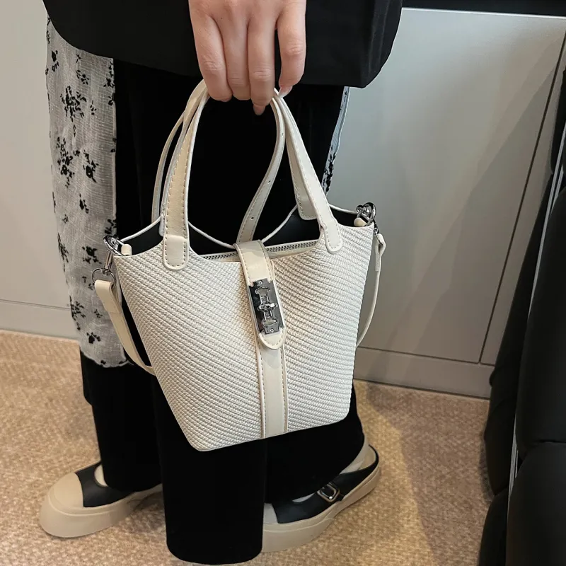 Yalu PU Bucket Bag, Shoulder Bag, Crossbody Bag, Handbag Regular Women's Black/Brown/Khaki/White-26