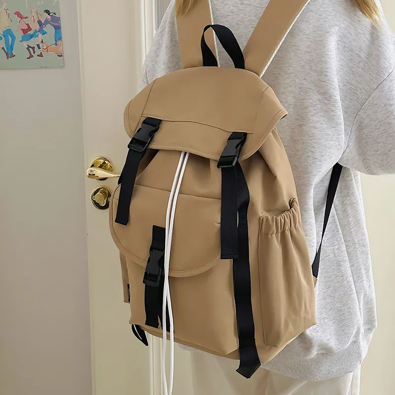 Yalu Nylon Backpack Regular Unisex Green/Khaki/Gray/Black-9