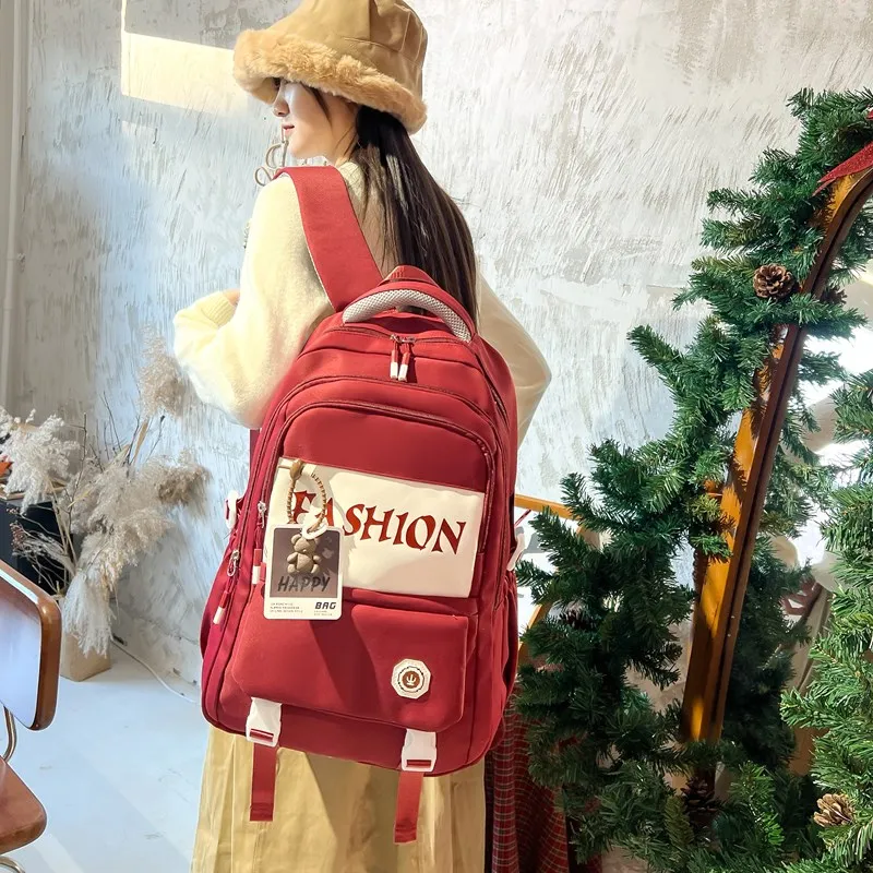 Yalu Nylon Backpack Regular Unisex Gray/Black/Red/Khaki-9