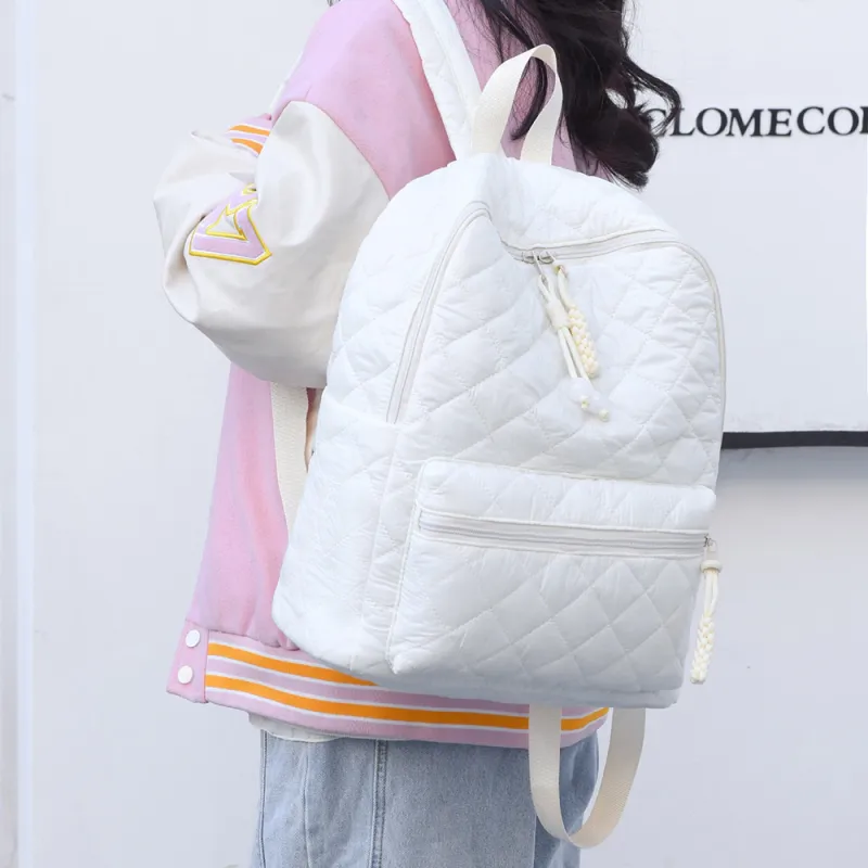 Yalu Water Repellent Fabric Backpack Women's White/Black/Red/Pink-1