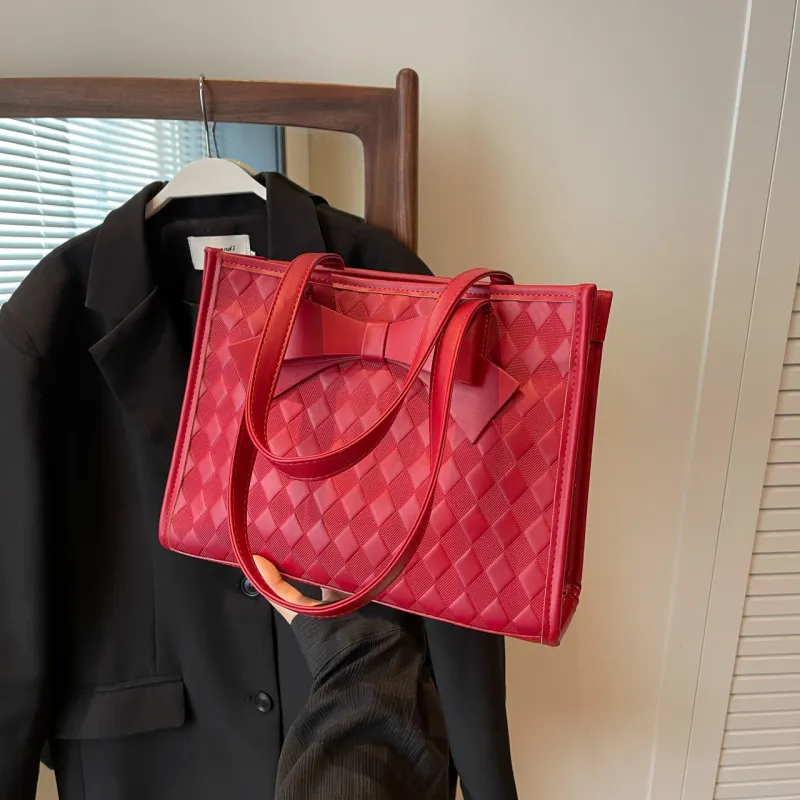 Yalu PU Shoulder Bag Regular Women's Red-8