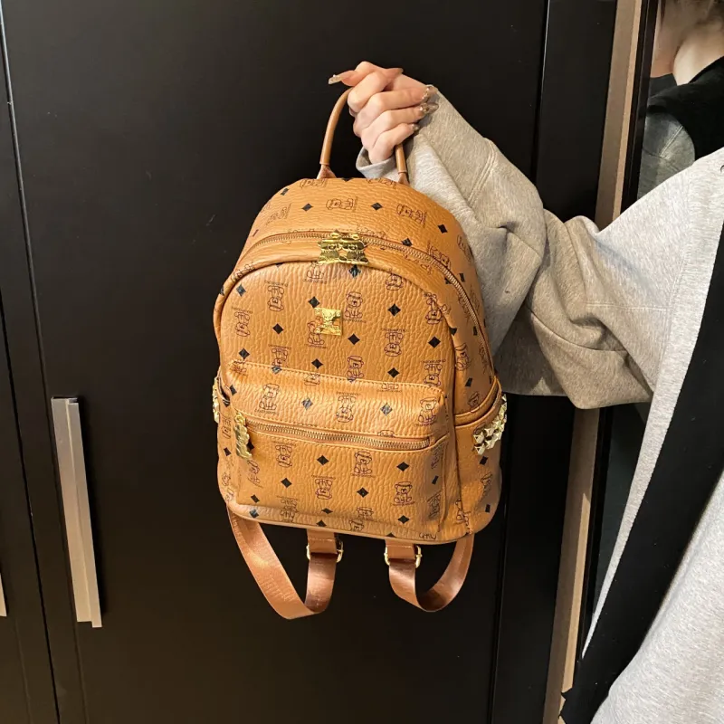 Yalu PU Backpack Tubas Women's Black/White/Brown/Pink-15