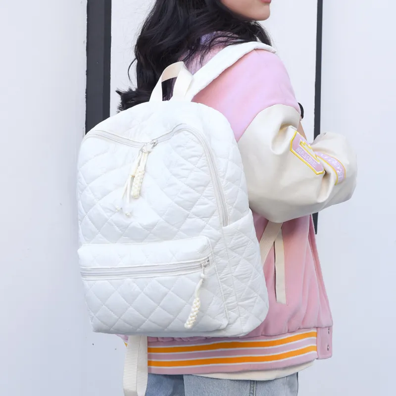 Yalu Water Repellent Fabric Backpack Women's White/Black/Red/Pink-2