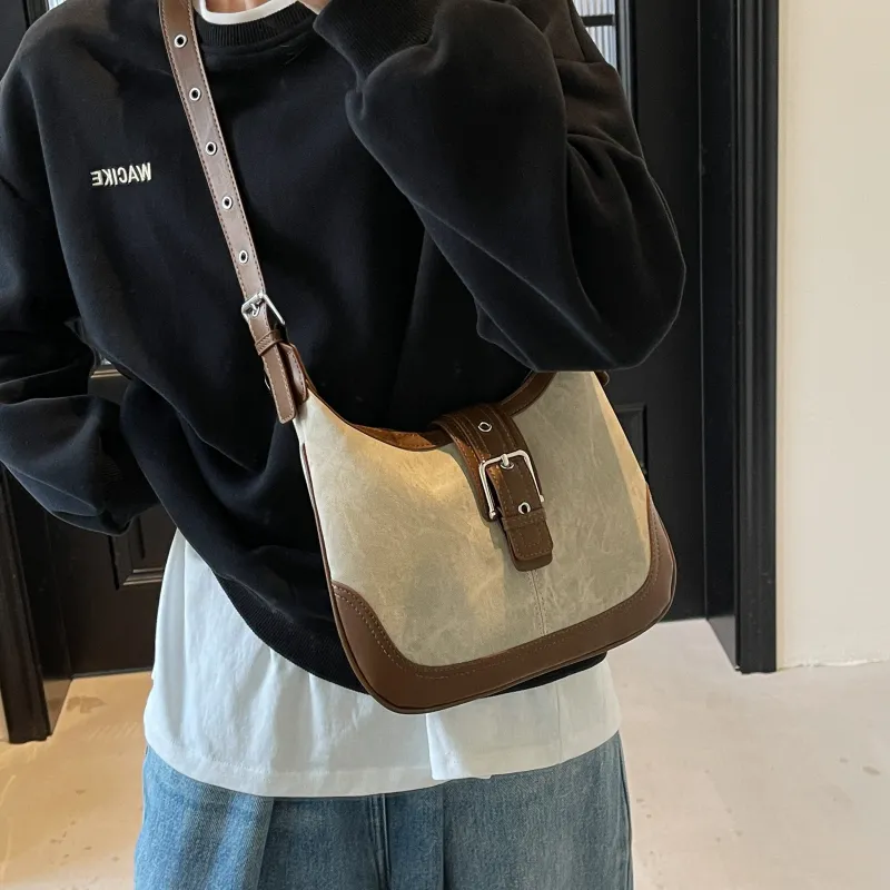 Yalu PU Crossbody Bag, Shoulder Bag Regular Women's Dark Tea/Ecru/Blue/Coffee-8