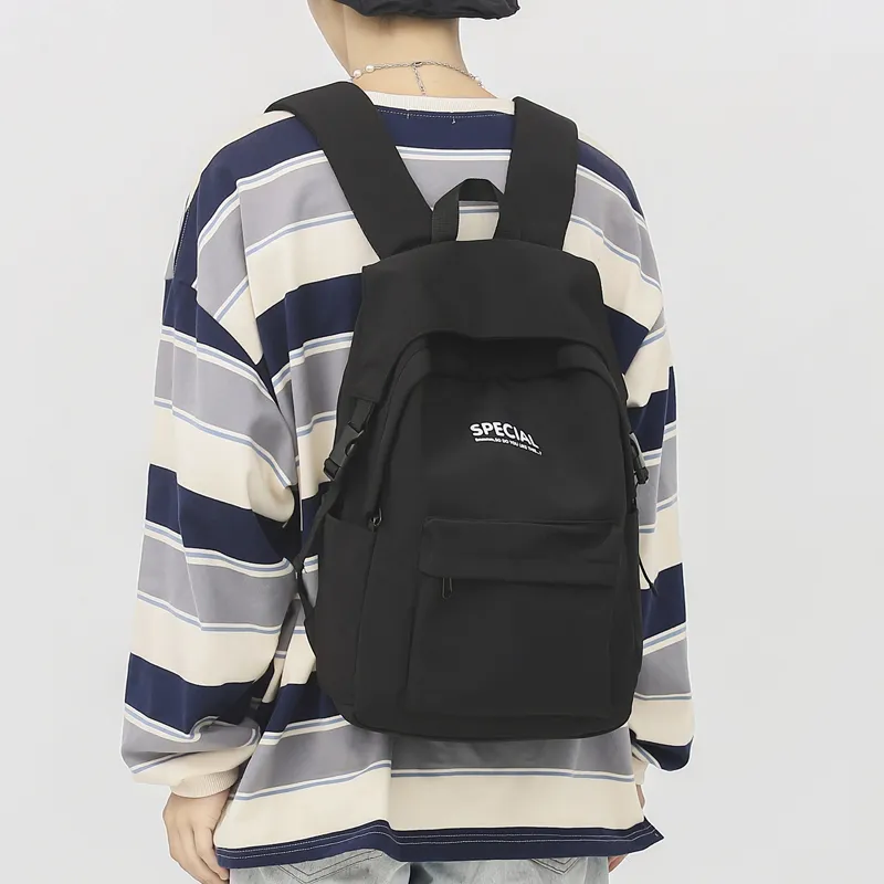 Yalu Nylon Backpack Unisex White/Black/Green/Blue-6