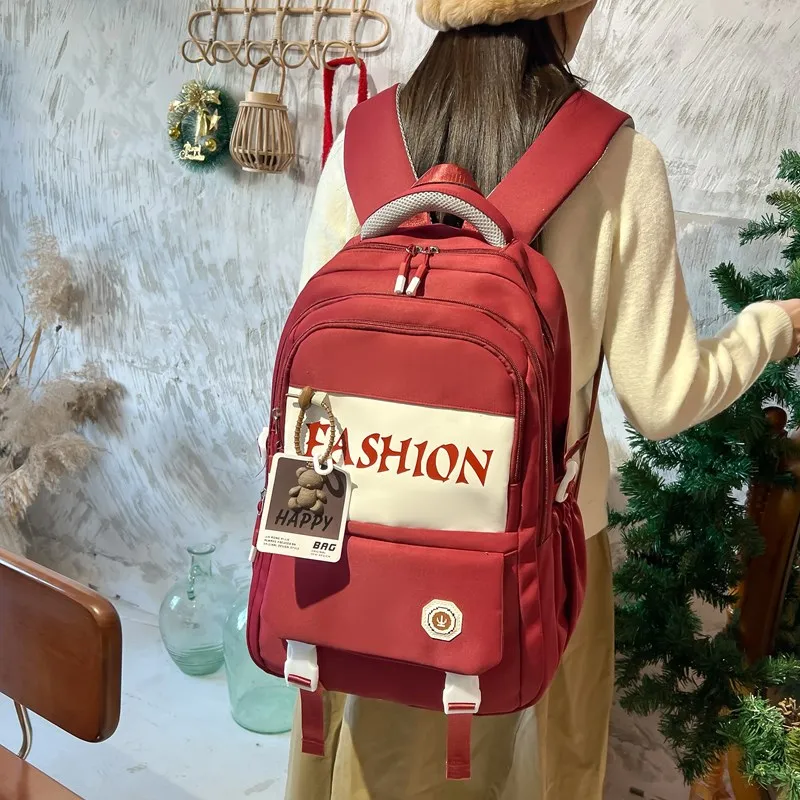 Yalu Nylon Backpack Regular Unisex Gray/Black/Red/Khaki-13