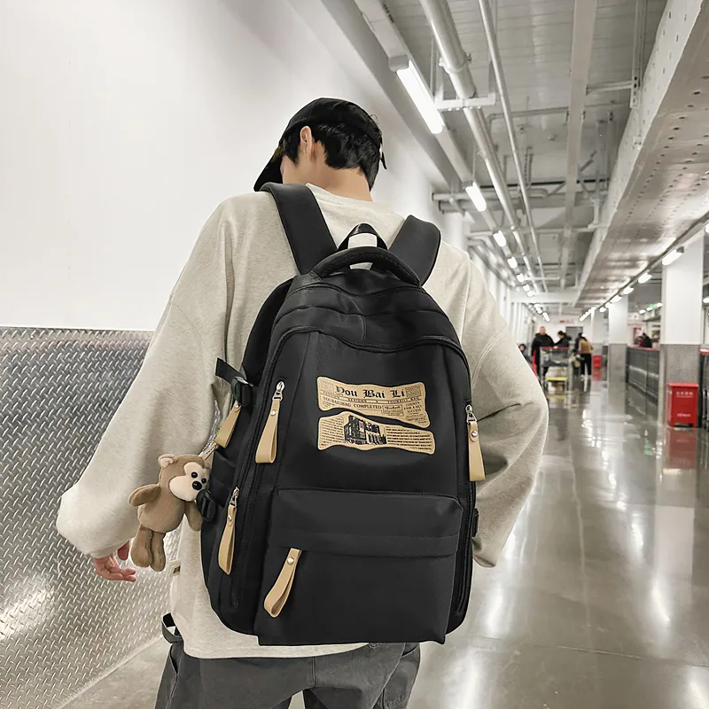 Yalu Nylon Backpack Regular Unisex Multicolor-12