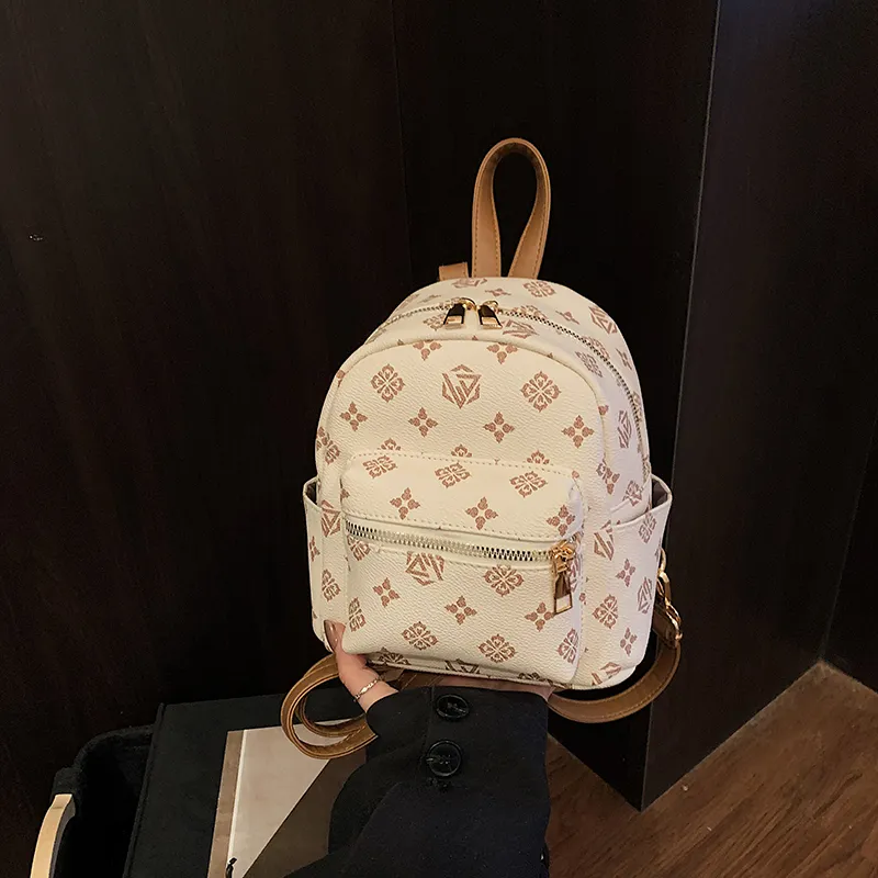 Yalu PU Backpack Women's White/Khaki/Coffee-16