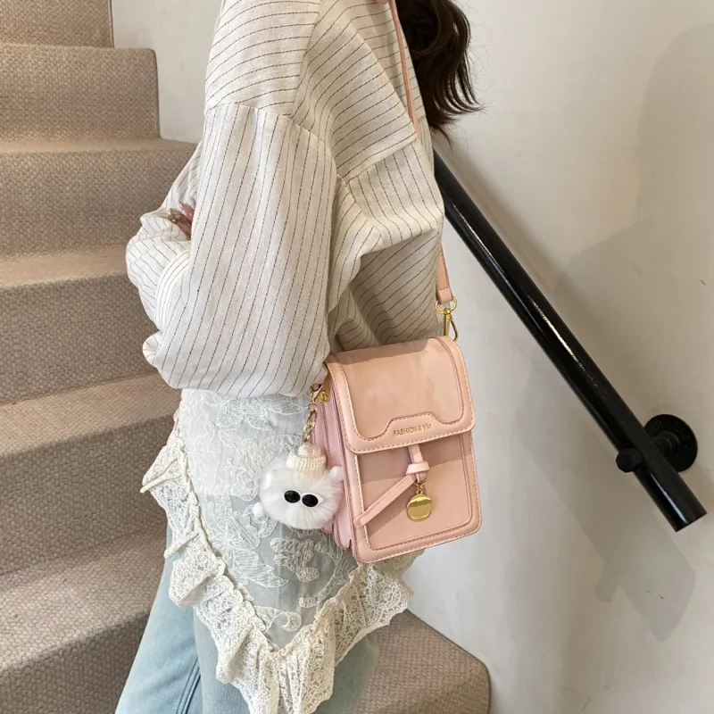 Yalu PU Cell Phone Pouch Crossbody Bags Shoulder Bags Regular Women's Black/Silver/Pink/White-16