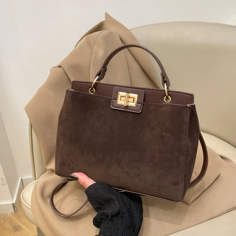 Yalu Flannelette Material Handbag, Crossbody Bag Regular Women's Brown/Burgundy/Coffee/Black-9