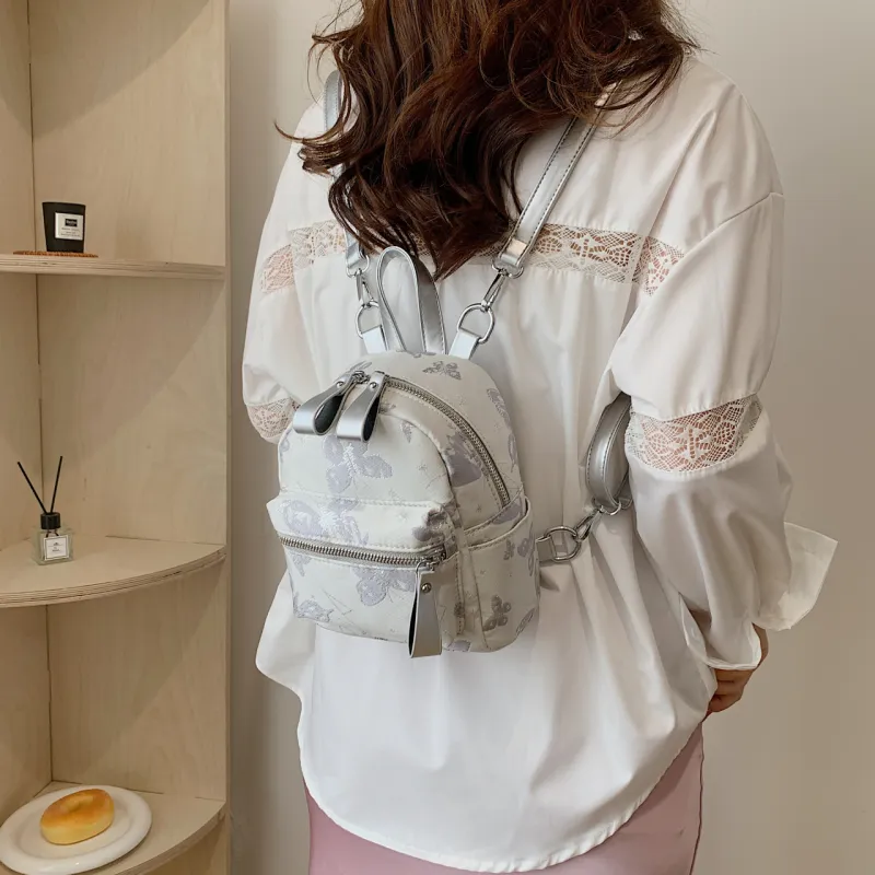 Yalu Oxford Backpack Women's Silver/Ecru-2
