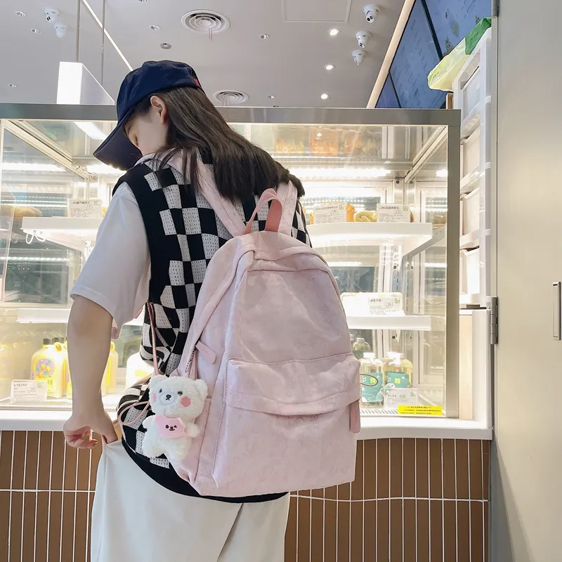 Yalu Nylon Backpack Unisex Purple/Blue/Pink-15
