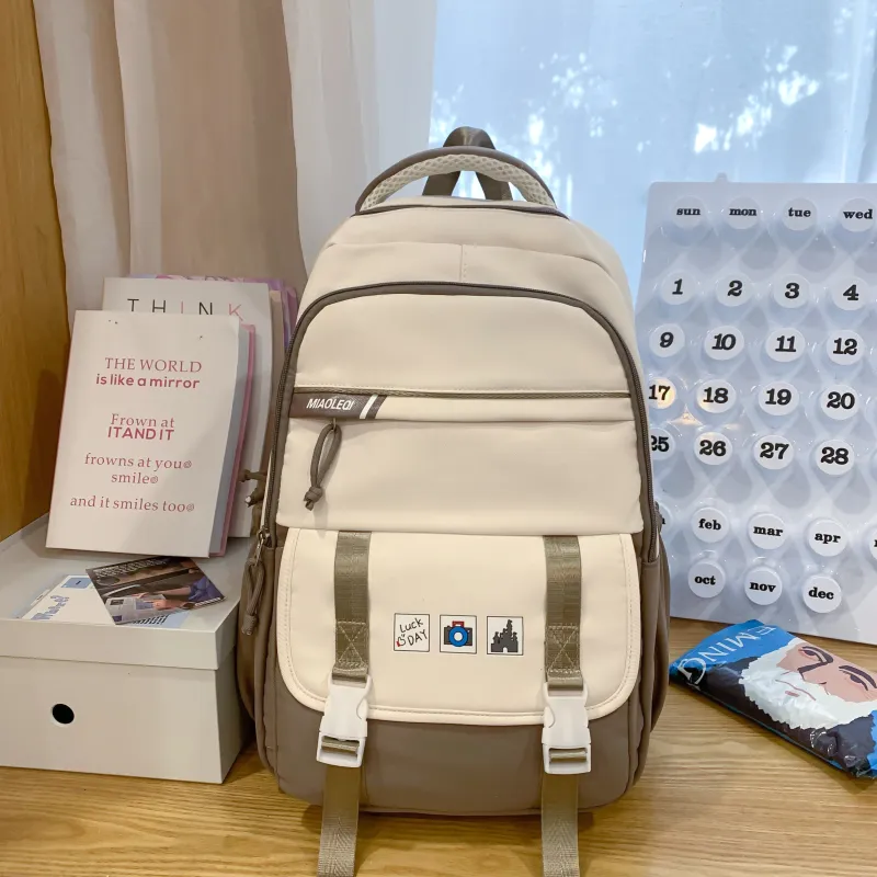 Yalu Nylon Backpack Regular Women's Khaki/Pink/Orange/Purple/Red-2