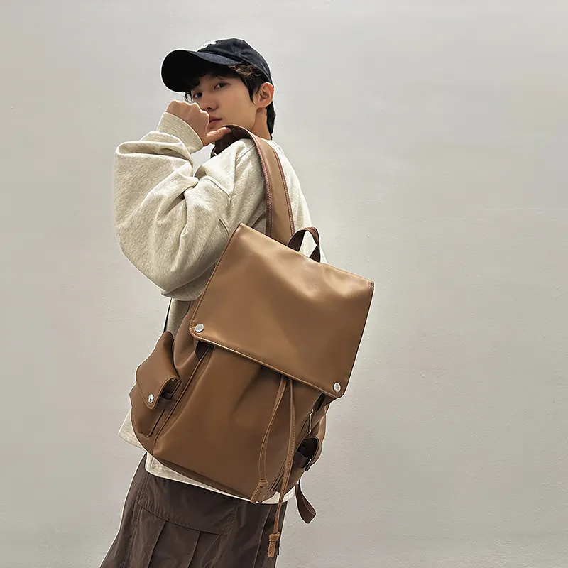 Yalu PU Backpack Unisex White/Gray/Black/Khaki-22
