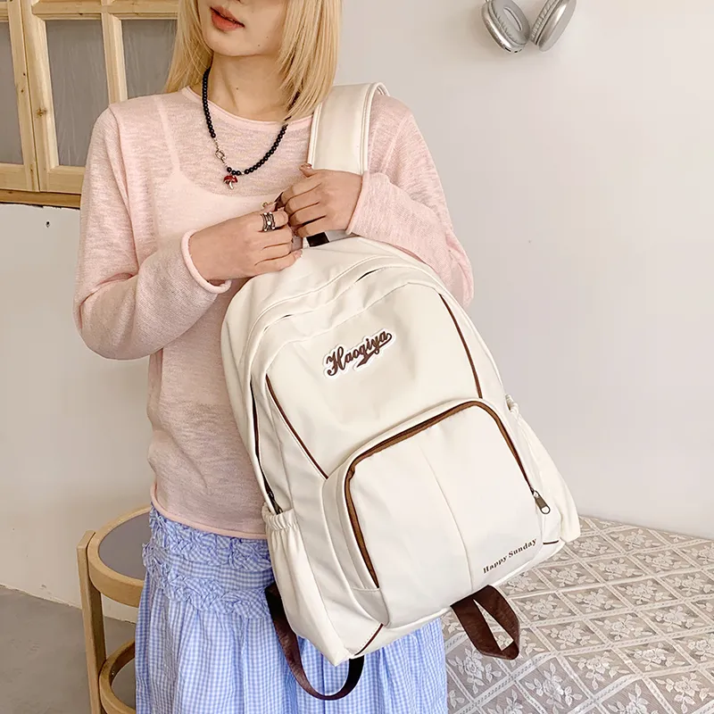 Yalu Nylon Fabric Backpack Unisex Multicolor-23