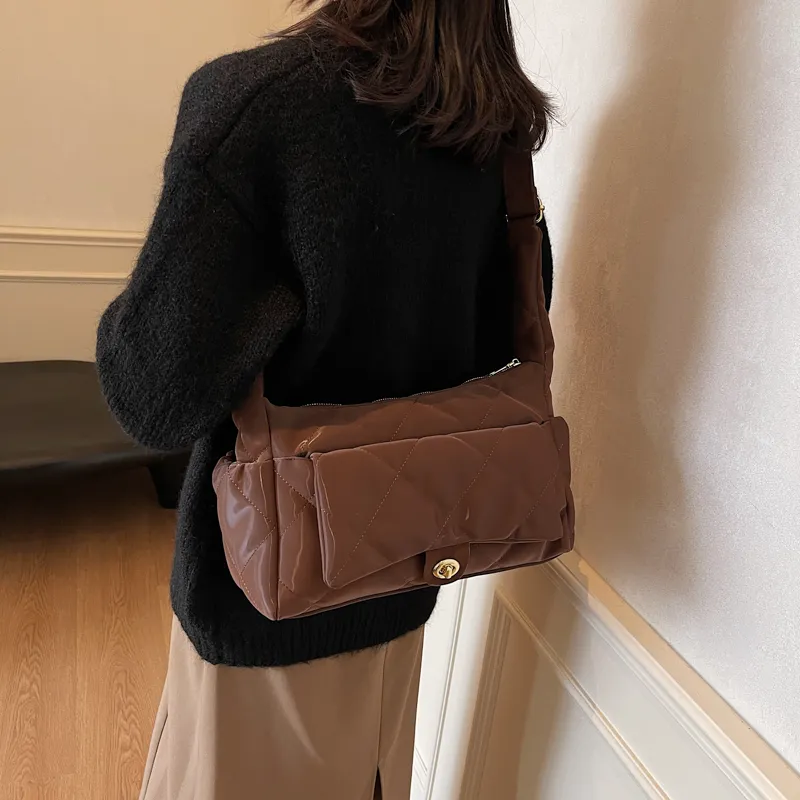 Yalu PU Shopping Bag, Hobo Bag, Shoulder Bag Women's Black/Burgundy/Brown-19