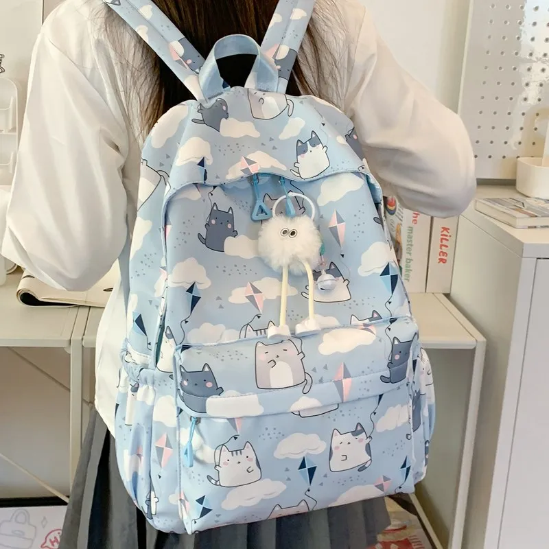 Yalu Nylon Fabric Backpack Regular Unisex Multicolor-19