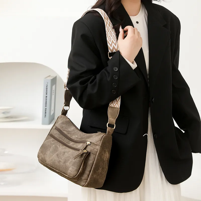 Yalu PU Crossbody Bag, Shoulder Bag Regular Women's Lake Blue/Brown/Khaki/Gray/Light Gray-7