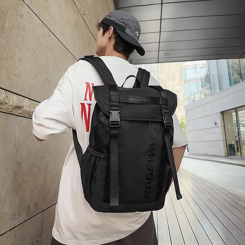 Yalu Nylon Backpack Unisex Light Grey/black/khaki-5
