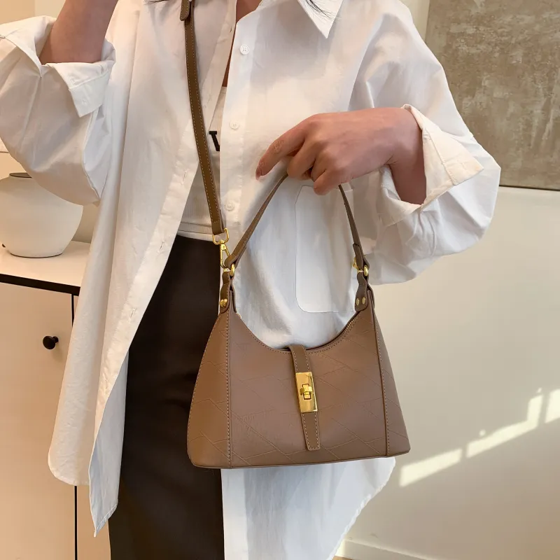 Yalu PU One Shoulder Handbag Crossbody Bag Regular Women's White/Pink/Green/Khaki/Black/Dark Khaki-30