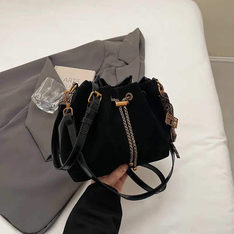 Yalu PU Suede Material Shoulder Bag Regular Women's Multicolor-9