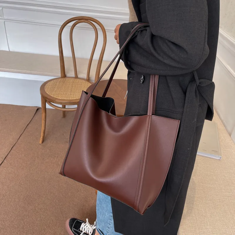 Yalu PU Material Handbag, Shoulder Bag Tubas Women's Black/Coffee/Brown/Ecru-9