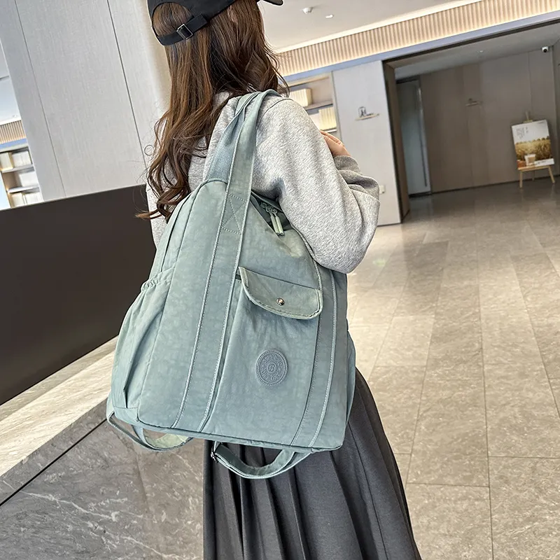 Yalu Nylon Backpack Regular Unisex Gray/Black/Purple/Yellow/Khaki/Blue-3