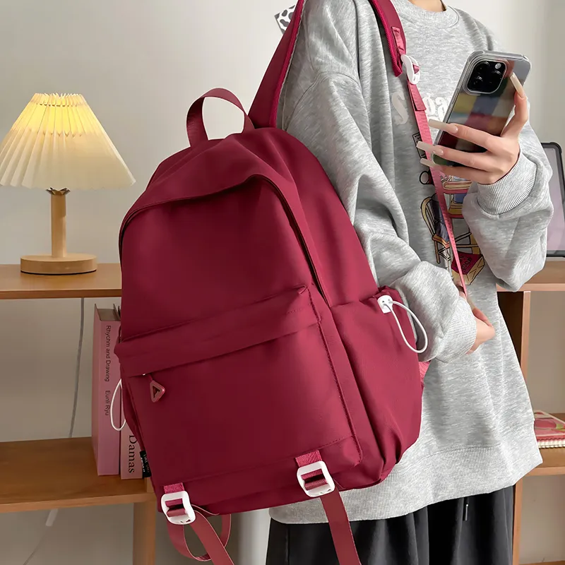 Yalu Nylon Backpack Unisex Black/Red/White/Khaki-7