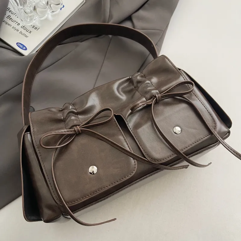 Yalu PU Shoulder Bag Women's Black/Blue/Coffee/Pink/Ecru-10