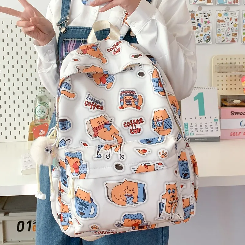 Yalu Nylon Fabric Backpack Regular Unisex Multicolor-6