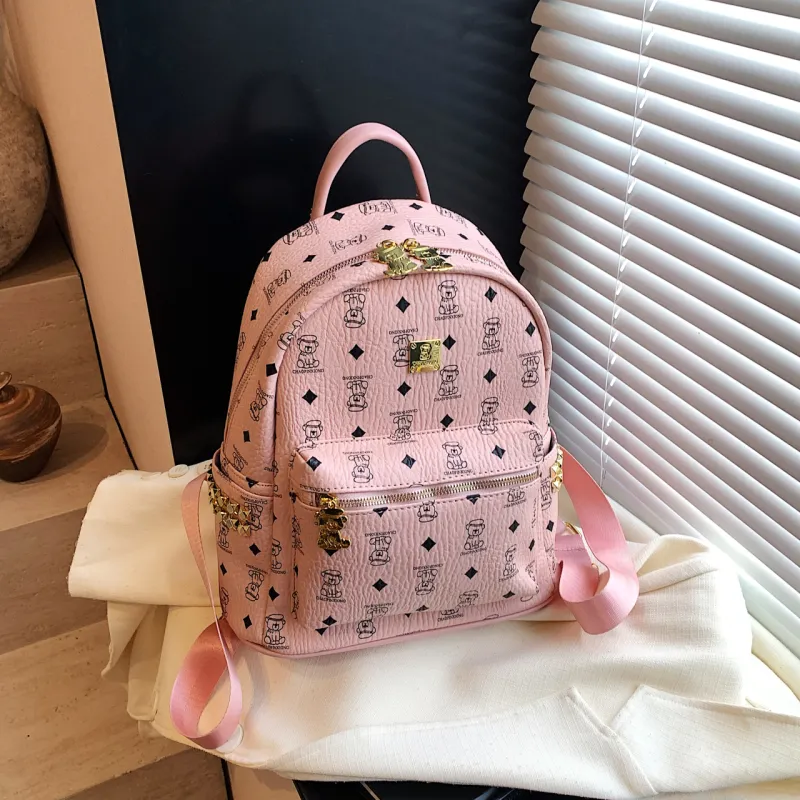 Yalu PU Backpack Tubas Women's Black/White/Brown/Pink-23