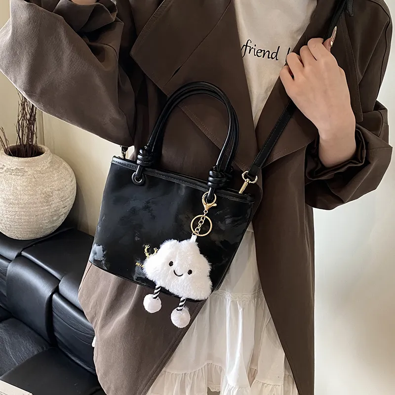 Yalu PU Tote Bag, Shopping Bag, Shoulder Bag, Handbag Regular Women's Black/Beige/Brown-5
