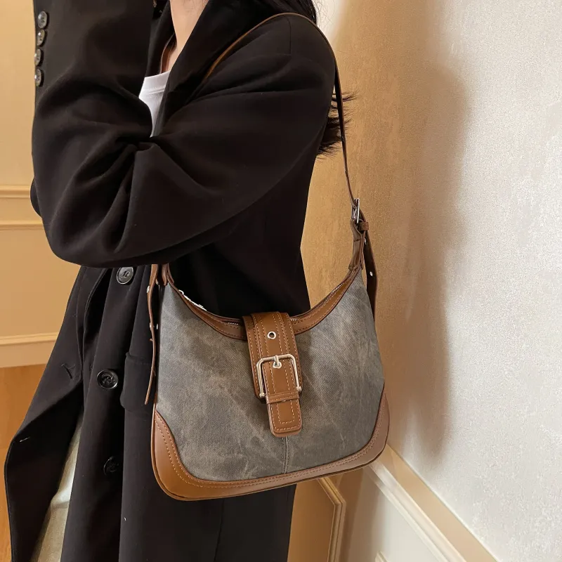 Yalu PU Crossbody Bag, Shoulder Bag Regular Women's Dark Tea/Ecru/Blue/Coffee-4