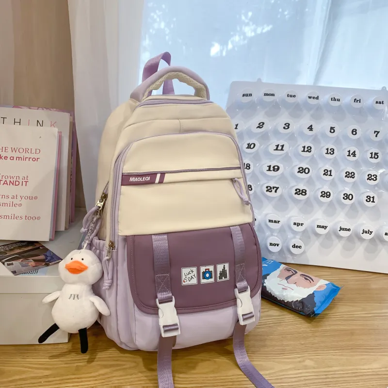 Yalu Nylon Backpack Regular Women's Khaki/Pink/Orange/Purple/Red-14