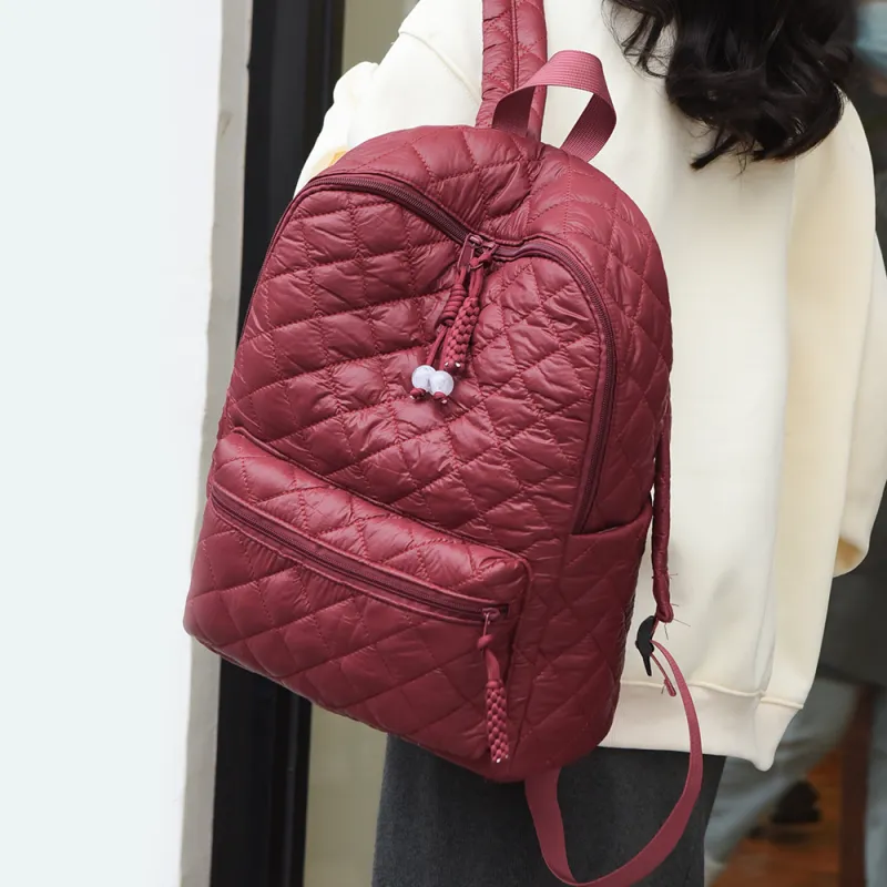 Yalu Water Repellent Fabric Backpack Women's White/Black/Red/Pink-10
